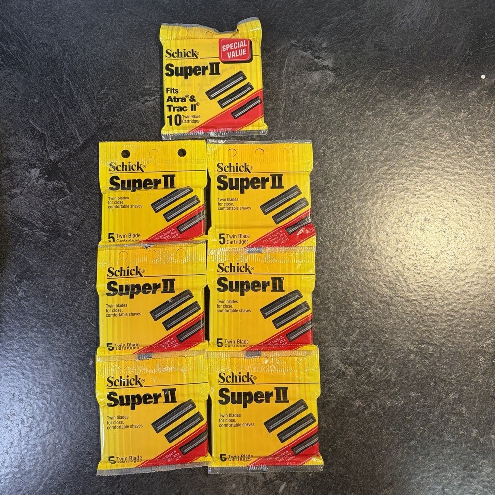 Vintage Schick Super II Twin Blade Razor Cartridges Fits ATRA Trac II 40 Count